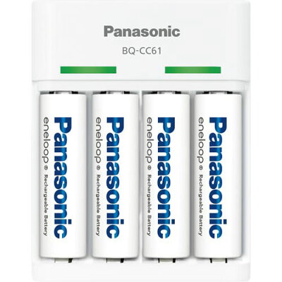 パナソニック 単3形・単4形ニッケル水素電池専用 USB入力充電器 白 BQ-CC61(1台)